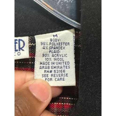 Sun River Clothing Co Vest Medium Plaid Black Button Up Sleeveless Vintage 90s