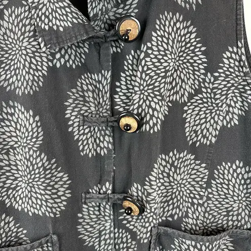 Dahlia Cupcake print vest lagenlook pockets Black size Large