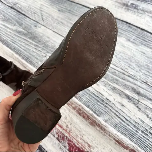 I.N.K. Shoes Vintage Brown Leather and Suede Western Style Booties Size 7.5