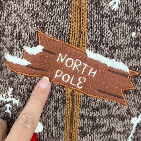 Bobbie Brooks Christmas Snowman Vest Sz 14/16W Cardinal Ugly Holiday Kitsch Brown