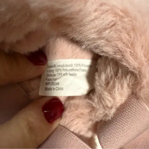 Cozy Pink Fluffy Side Slippers Slingback Girly Luxe Coquette Medium 7