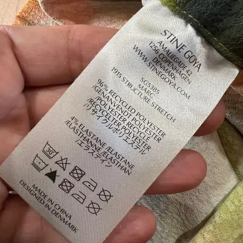 Stine Goya Abstract Impressionism Floral Pull On Pants Orange Green Size XS NWOT