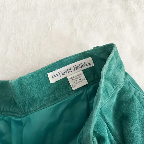 Vintage David Hollis Teal Suede Shorts Green