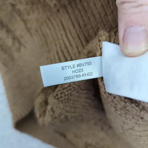 J.Crew Rollneck Cable Knit Mock Neck Pullover Sweater Womens Medium Beige Brown