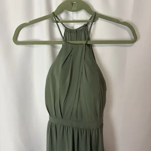 Sorella Vita Women’s 9048 Bridesmaid Dress Formal Gown Halter Sage Green Size 2