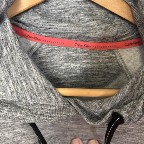 Calvin Klein Performance Womens Crop Cropped Sweatshirt Hoodie Sz Large Gray L