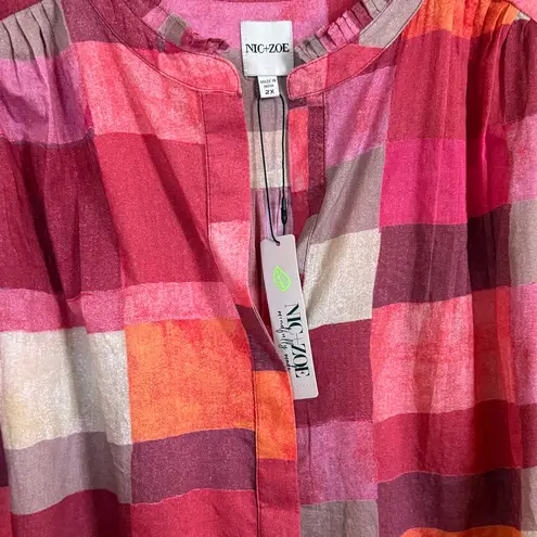 Nic+Zoe NWT SUNSET PLAID COTTON GIRLFRIEND SHIRT WOMEN’S SIZE 2X