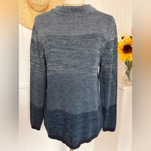 Christopher & Banks Blue Ribbed Sweater Long Sleeves