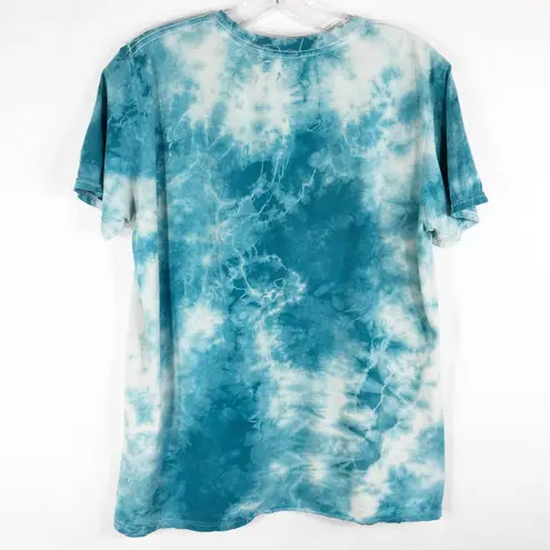 Panic at the Disco Small Tee Graphic Tie Dye Short Sleeve Crew Blue White 462