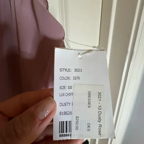 NWT RUFFLED STRAP CUTOUT WRAP MAXI DRESS IN DUSTY ROSE, 10