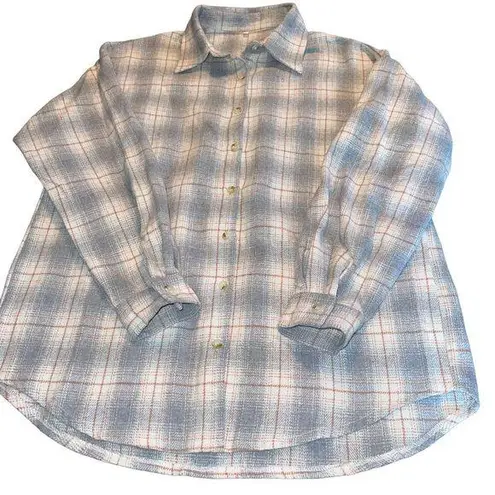 NWOT Women’s Flannel Shirt Sz LgTan And Brown Plaid Flannel Shirt Long Sleeve Tan Size L