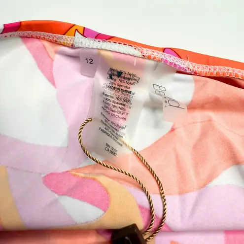 Beyond Control High Waisted Geometric Bikini Bottoms Size 12 Hi Rise Retro Boho White