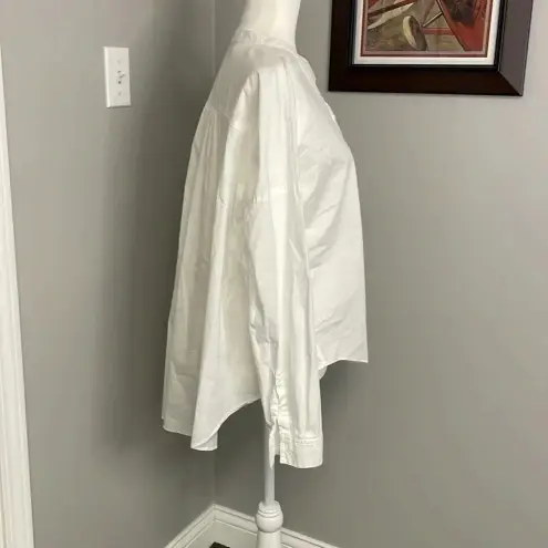 Loft  White Long Sleeve High Low Blouse Top Size Large - Image 2