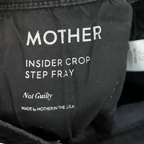 MOTHER Insider Crop Step Fray Jeans Not Guilty Black Women’s Size 25 Raw Hem