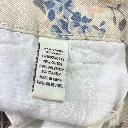 Hot Kiss Floral Print Skinny Jeans Cream Multi 3 Juniors