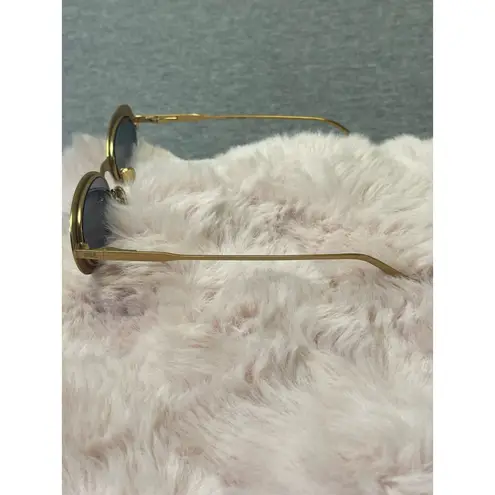 Unisex Lyric Leigh Sunglasses Gold Frame Black Mirror Lens