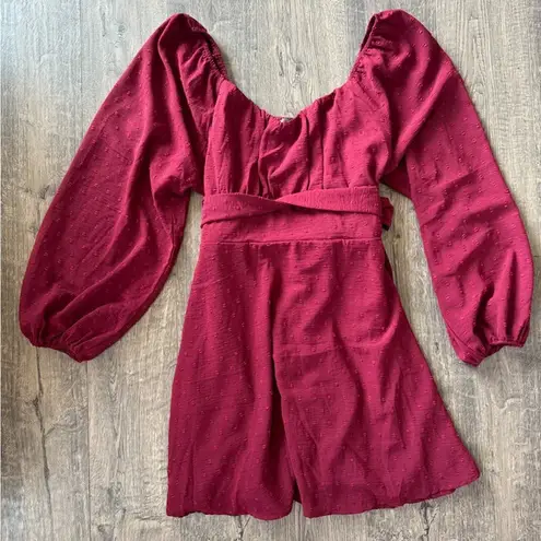 Arula Adelyn Swiss Dot Bow Back Swiss Dot Mini Dress