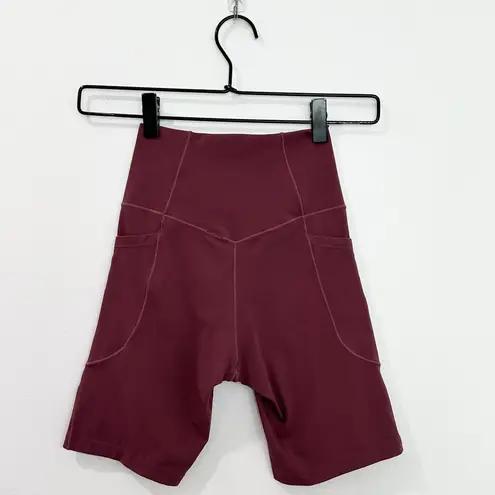 Halara Softlyzero High Waisted Crossover Side Pocket Yoga Biker Shorts 7"