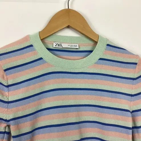 ZARA Striped Crop Sweater Size Small