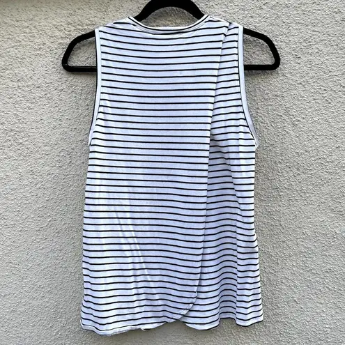 Marine layer Tulip Tank Split Back XS White Black Stripe