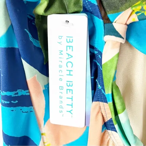 BEACH BETTY One Piece Tropical Floral Back Tie Built In Bra Swimsuit Medium