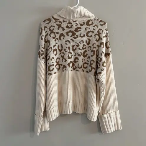 Nine West  Leopard Print Turtleneck Sweater