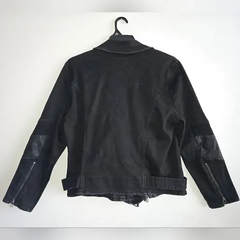 Buffalo David Bitton Black Denim & Faux Leather Jacket Size XL