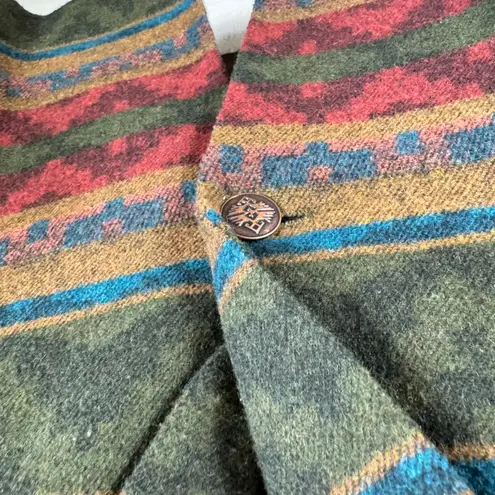 Harris/Wallace Vintage Wool Blend Aztec Print Single Breasted Blazer Women's S