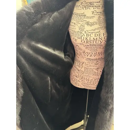 Marvin Richards Vtg Reversible Long Faux Fur Coat Sz 1X Black