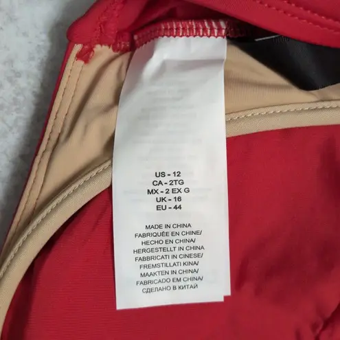 La Blanca Cherry Red Island Goddess Underwire Twist Front Bra Top Size 12 New