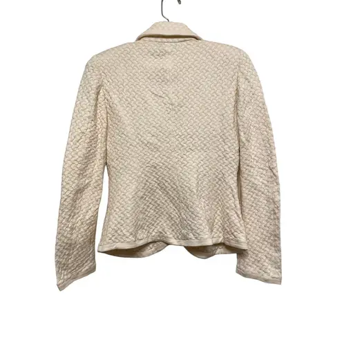 Giorgio Armani Cream White 3 Button Blazer Jacket Size 4 Cotton Silk Stretch