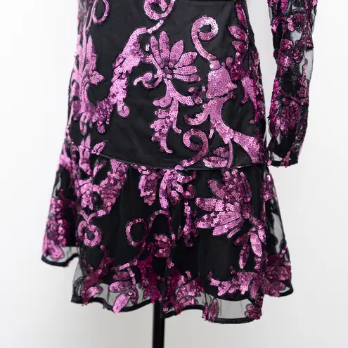 Milly - New! Tove Sequin Paisley Long Sleeve Minidress