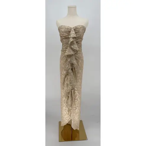 Ramy Brook New! GOLDIE SILK BLEND Strapless MAXI DRESS Sz 14 $625