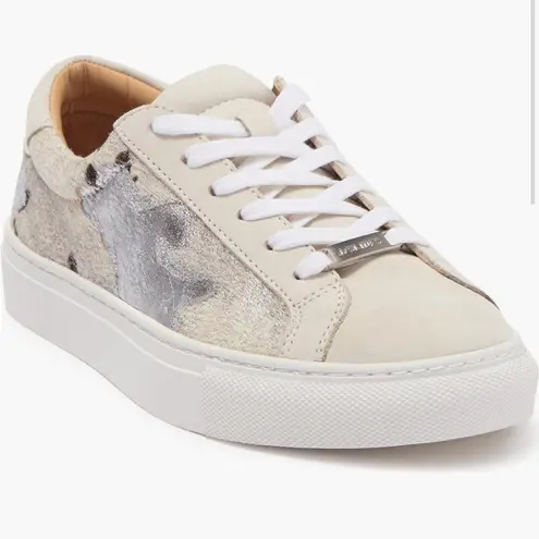 J/SLIDES Lacee Metallic Pony Sneaker Silver Size 6