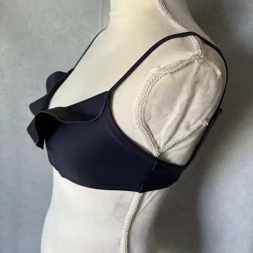 COS Bikini Top Womens Size EUR 36/xs Charcoal Ruffled Adjustable Minimalist Chic Black