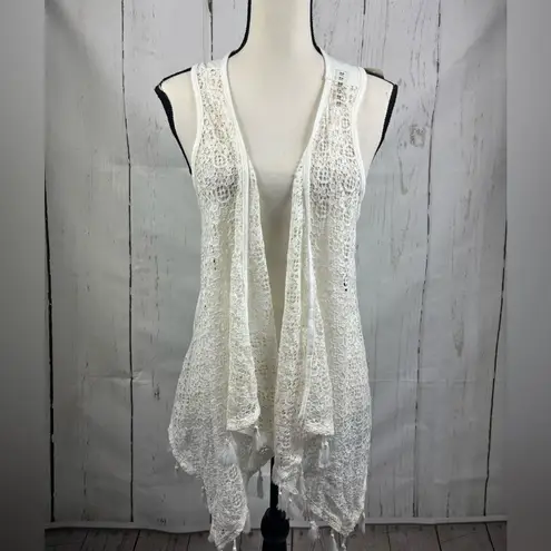 Justice NWT Boho Lace Vest Sleeveless Open Front Cardigan Tassels