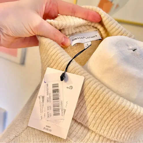 Gibson Latimer NWT Cream Turtleneck Wool Blend Maxi Dress Size L NEW!