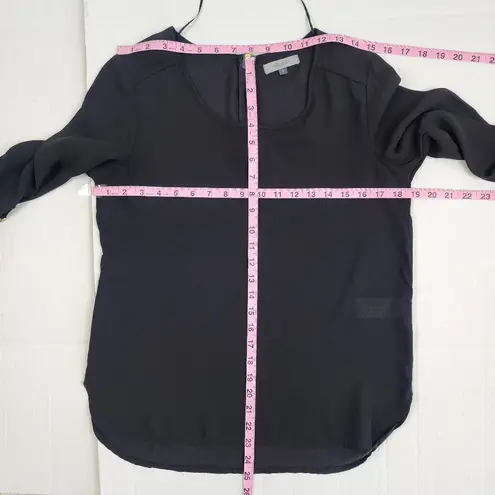 Apology London Black Top Blouse Back Gold Zip High