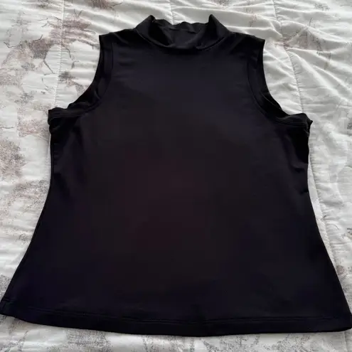 Vintage Lucy Perida black high neck sleeveless top, size L Made in USA stretchy Size L