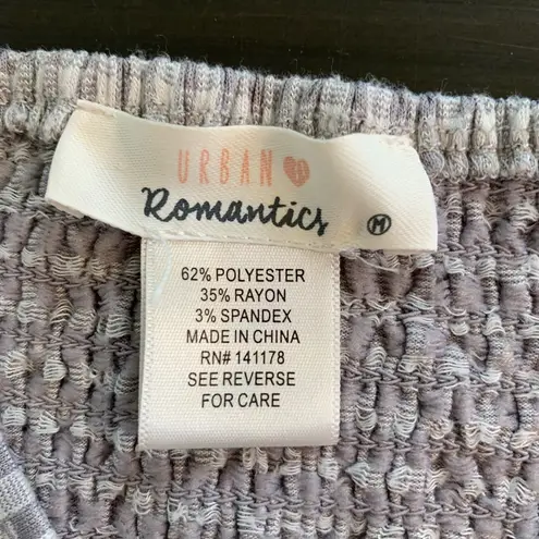 Urban Romantics Gingham Ruched Crop Top Ruffle Sleeves Cottagecore M Peasantcore