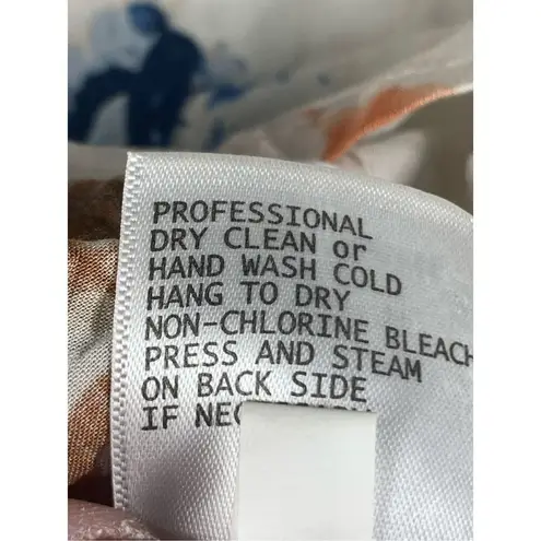 Anne Carson Women's Floral Print Rayon 3/4 Sleeve V-Neck Blouse Multicolor Small