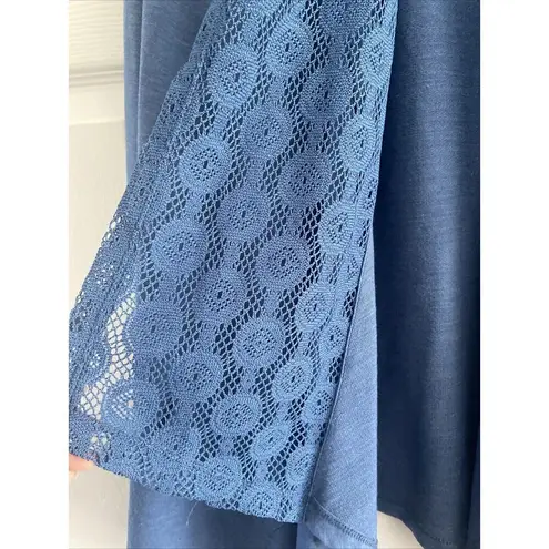 Live and let live Blue Open Cardigan Lace Cottage Feminine XL NEW