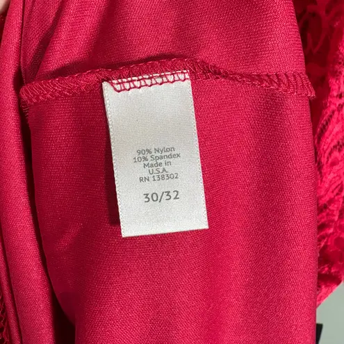 Avenue NWT Red Lace Midi Shift Special Occasion Dress - 30/32 - Womens Plus Size