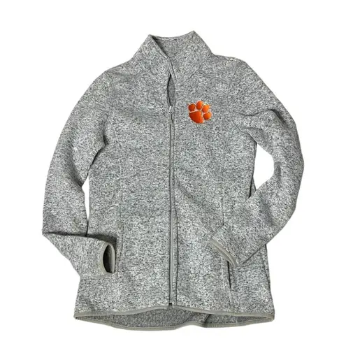 Top Of The World Paw Print Fleece Jacket Animal Lover Full Zip Grey Heather Womens Size Medium