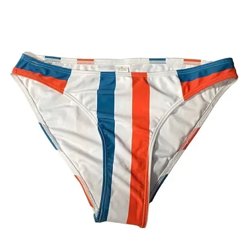 None Multi Color Verticle Stripe V-Neck Longline Bikini Size Small