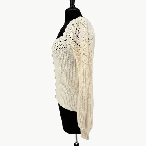 Sézane Moira Cardigan Jumper Sweater | Sz Small | Ecru (Off White)