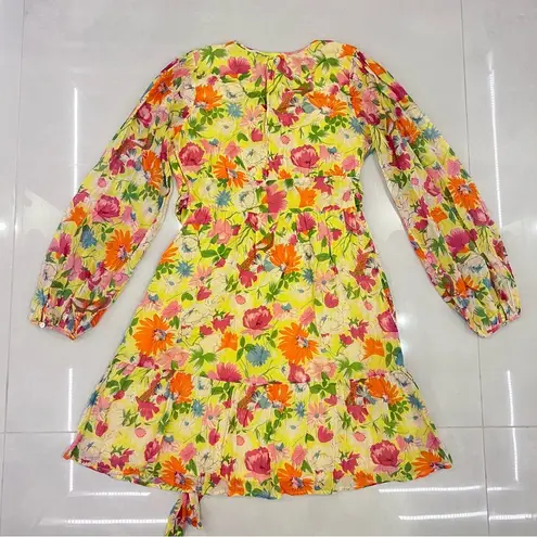 Banjanan Dress Peony Floral Print Fiesta Buttercup Cotton Mini Belted S easter