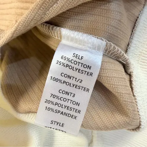 Oddi Ribbed Velour Exposed Seam Crewneck Split Hem Pullover Sweatshirt Small New