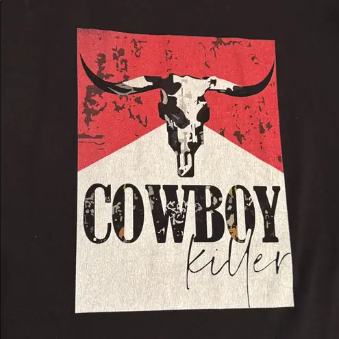 ♥️Woman’s LongHorn“Cowboy Killer”Black/Red TeeShirt•Size:Small♥️ Black