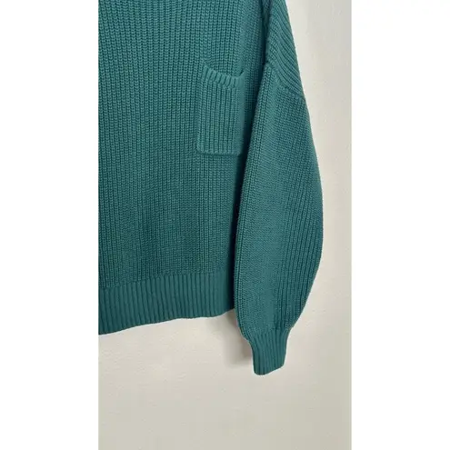 Gap  Large Tall Green Chunky Knit 100% Cotton Wide Sleeve Sweater